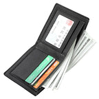 Men’s Slim Leather Wallet – Youth Luxury Short Bifold Card Holder, Minimalist Design