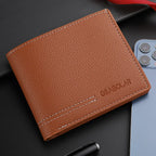 Men’s Slim Leather Wallet – Youth Luxury Short Bifold Card Holder, Minimalist Design