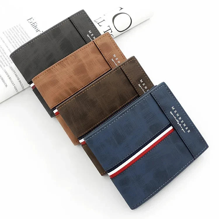 Men’s Slim PU Leather Wallet – Compact Card Holder with Coin Pocket, High-Quality Small Design