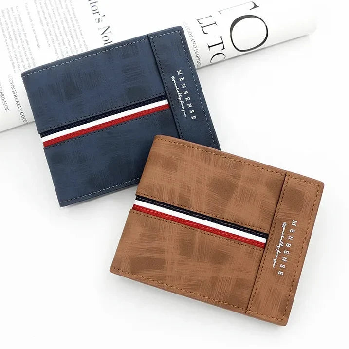 Men’s Slim PU Leather Wallet – Compact Card Holder with Coin Pocket, High-Quality Small Design