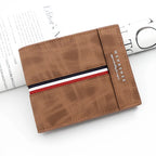 Men’s Slim PU Leather Wallet – Compact Card Holder with Coin Pocket, High-Quality Small Design