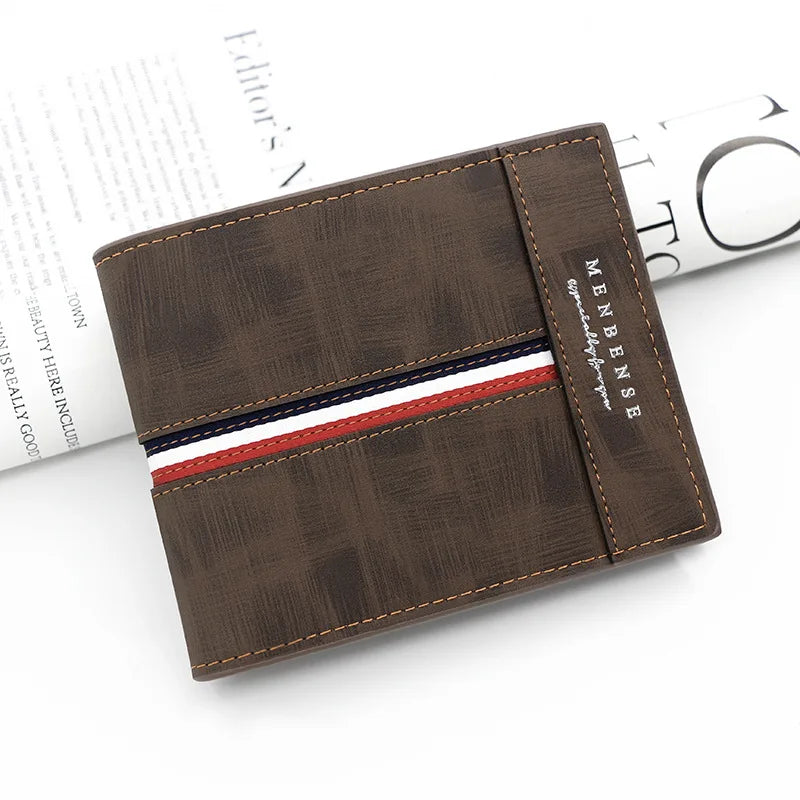 Men’s Slim PU Leather Wallet – Compact Card Holder with Coin Pocket, High-Quality Small Design