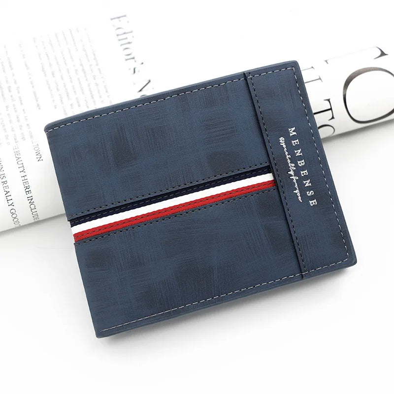 Men’s Slim PU Leather Wallet – Compact Card Holder with Coin Pocket, High-Quality Small Design
