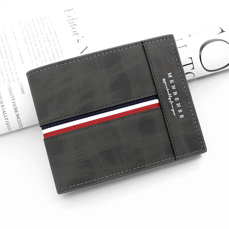 Men’s Slim PU Leather Wallet – Compact Card Holder with Coin Pocket, High-Quality Small Design
