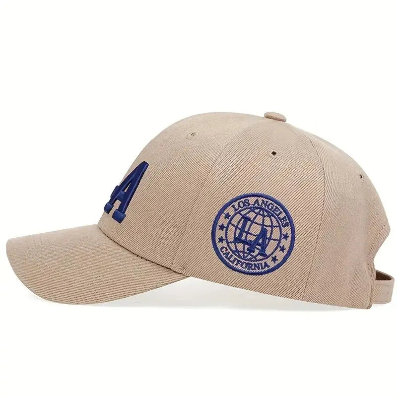 Men’s Snapback Baseball Cap with Letter Embroidery – Adjustable Casual Outdoor Hat for Spring and Autumn with Sun Protection