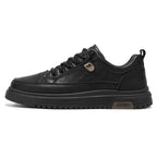 Men’s Sneakers Board Shoes – Soft Leather, Thick Sole, Anti-Slip, Versatile, Spring/Autumn