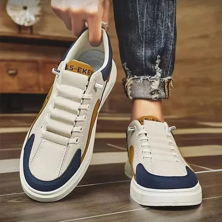 Men’s Sneakers – Leather, Low-Top, Casual and Fashionable, Spring/Autumn