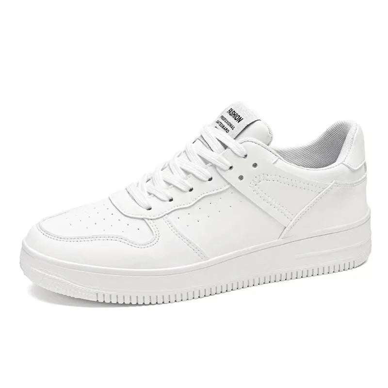 Casual Men’s Sneakers – Lightweight Breathable PU Leather Shoes, Lace-Up Flats for Everyday Comfort, Tennis & Fashion Footwear