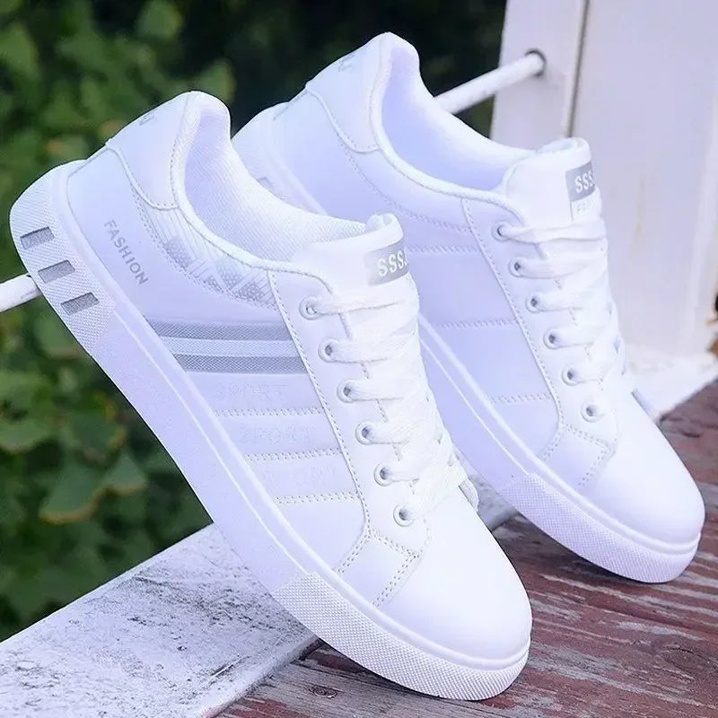 Men’s Casual Sneakers – Lightweight PU Leather Flats, Breathable Sports Shoes for Everyday Wear