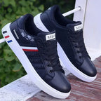 Men’s Casual Sneakers – Lightweight PU Leather Flats, Breathable Sports Shoes for Everyday Wear