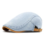 Men’s Solid Cotton Beret – Casual Four Seasons Painter Style Hat