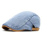 Men’s Solid Cotton Beret – Casual Four Seasons Painter Style Hat