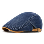 Men’s Solid Cotton Beret – Casual Four Seasons Painter Style Hat