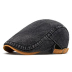 Men’s Solid Cotton Beret – Casual Four Seasons Painter Style Hat