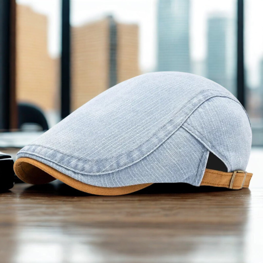 Men’s Solid Cotton Beret – Casual Four Seasons Painter Style Hat