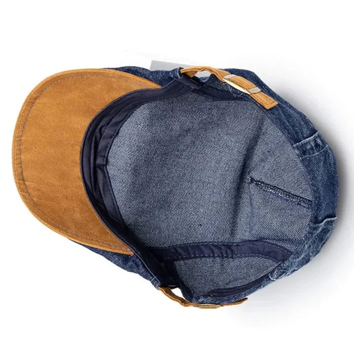 Men’s Solid Cotton Beret – Casual Four Seasons Painter Style Hat