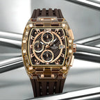 Men’s Sport Watch – High-Quality Quartz Chronograph with Silica Strap, 50M Waterproof, Date Display