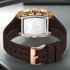 Men’s Sport Watch – High-Quality Quartz Chronograph with Silica Strap, 50M Waterproof, Date Display