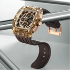 Men’s Sport Watch – High-Quality Quartz Chronograph with Silica Strap, 50M Waterproof, Date Display