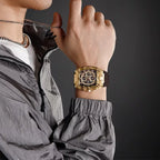 Men’s Sport Watch – High-Quality Quartz Chronograph with Silica Strap, 50M Waterproof, Date Display
