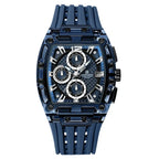 Men’s Sport Watch – High-Quality Quartz Chronograph with Silica Strap, 50M Waterproof, Date Display