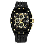 Men’s Sport Watch – High-Quality Quartz Chronograph with Silica Strap, 50M Waterproof, Date Display