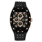 Men’s Sport Watch – High-Quality Quartz Chronograph with Silica Strap, 50M Waterproof, Date Display