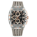 Men’s Sport Watch – High-Quality Quartz Chronograph with Silica Strap, 50M Waterproof, Date Display