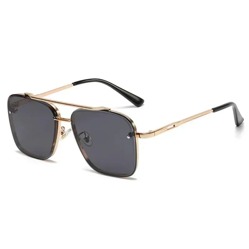 Men’s Square Luxury Sunglasses – Gradient Pilot Design with Modern Aviation-Inspired Style