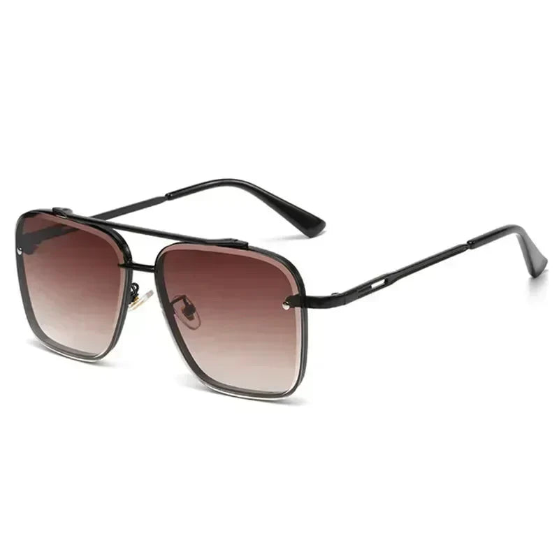 Men’s Square Luxury Sunglasses – Gradient Pilot Design with Modern Aviation-Inspired Style