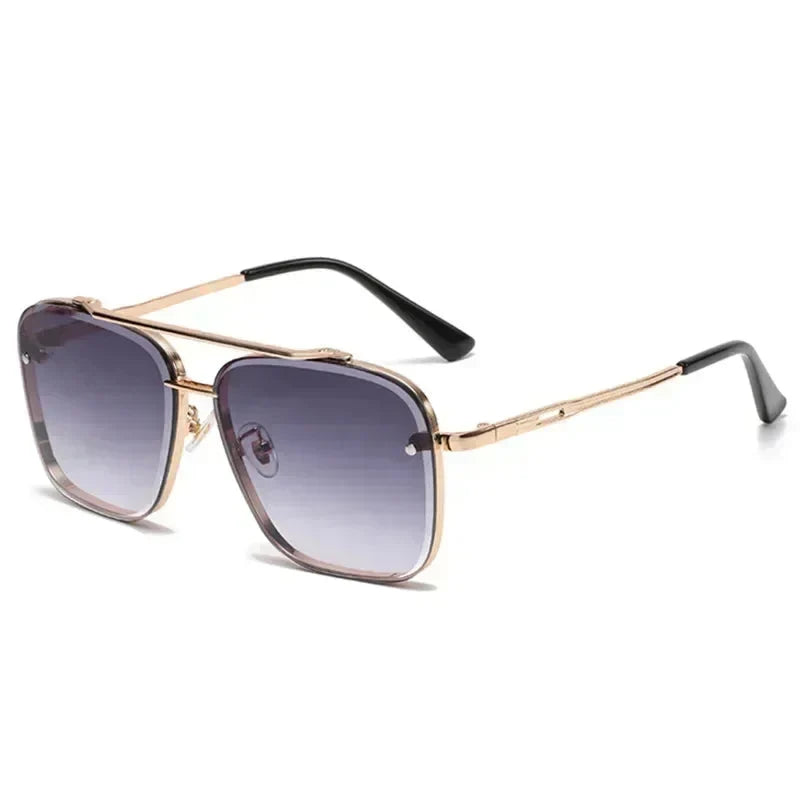 Men’s Square Luxury Sunglasses – Gradient Pilot Design with Modern Aviation-Inspired Style