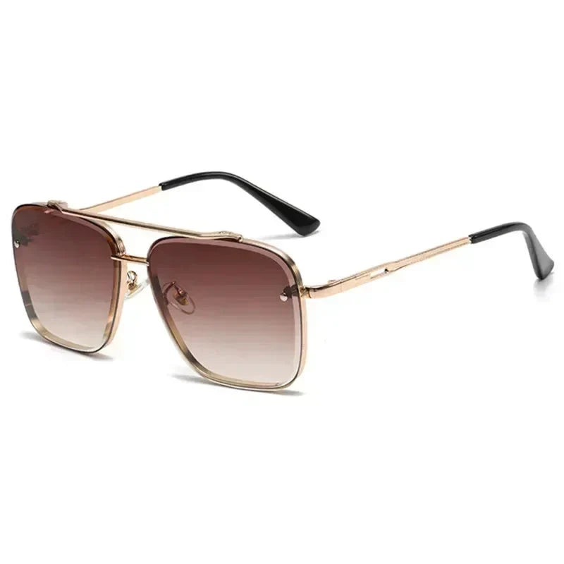 Men’s Square Luxury Sunglasses – Gradient Pilot Design with Modern Aviation-Inspired Style