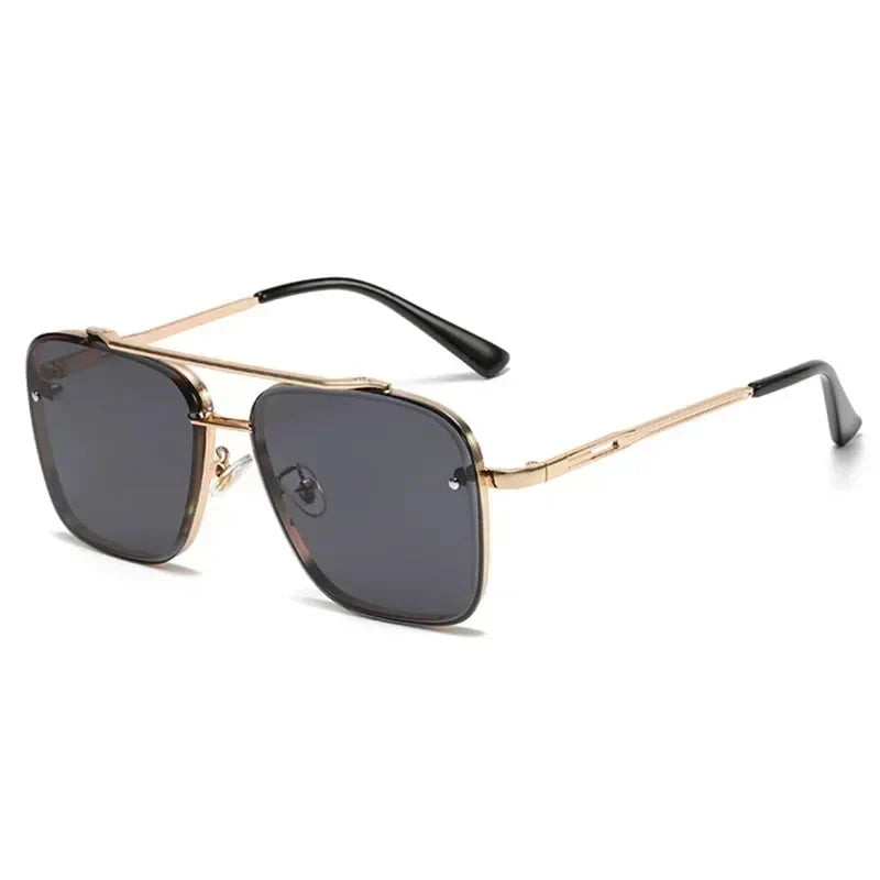 Men’s Square Luxury Sunglasses – Gradient Pilot Design with Modern Aviation-Inspired Style