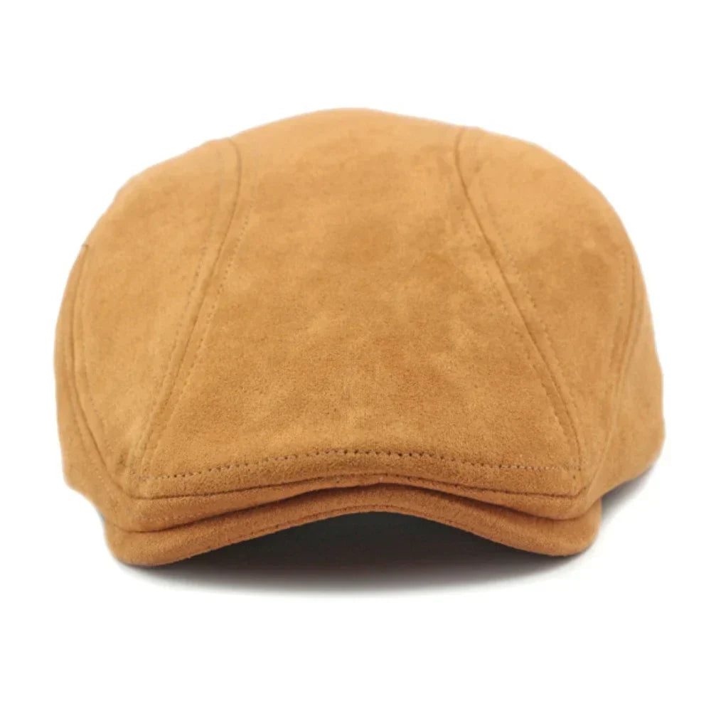 Men’s Beret Cap – Spring & Autumn Solid Suede Vintage Artist Painter Beret Hat