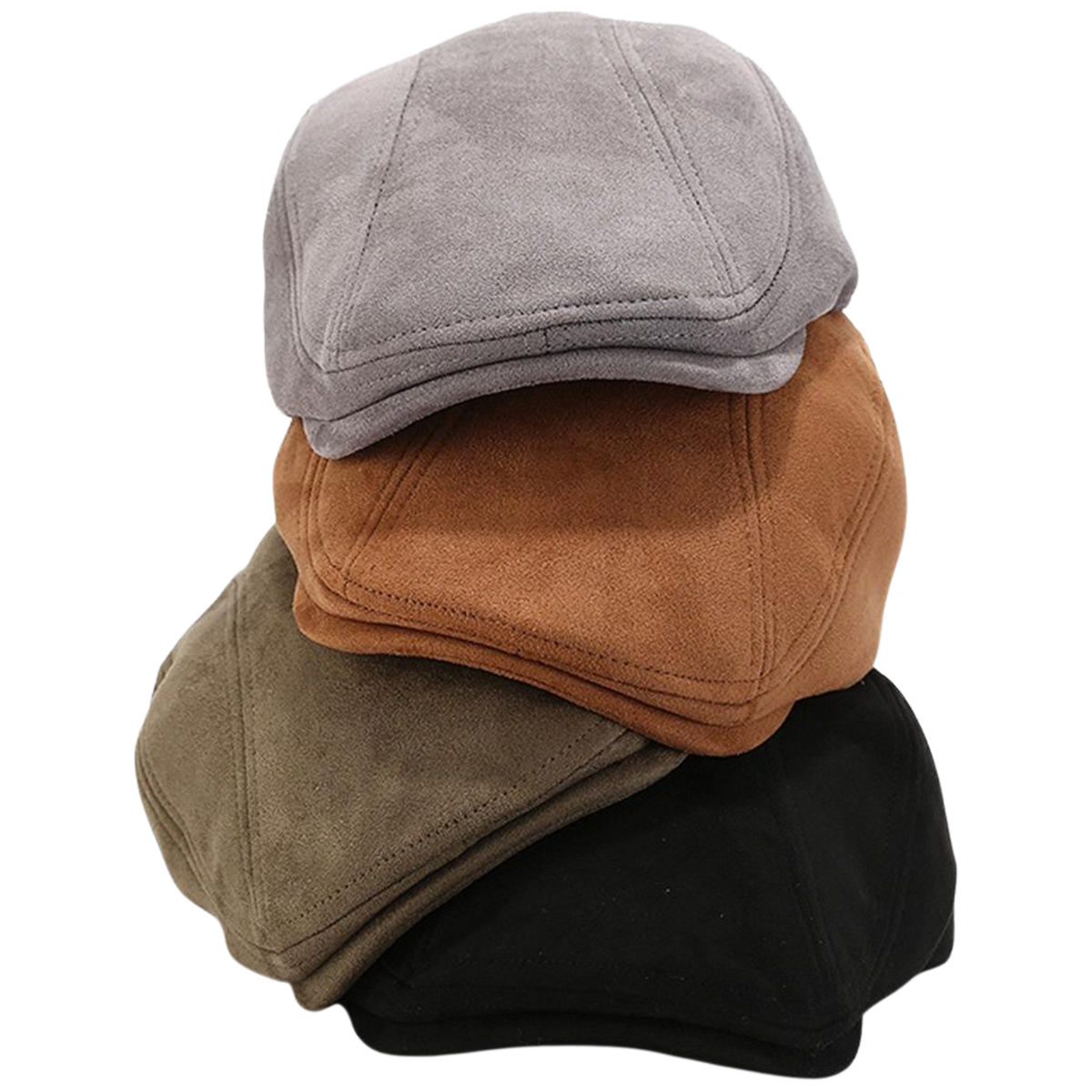 Men’s Beret Cap – Spring & Autumn Solid Suede Vintage Artist Painter Beret Hat