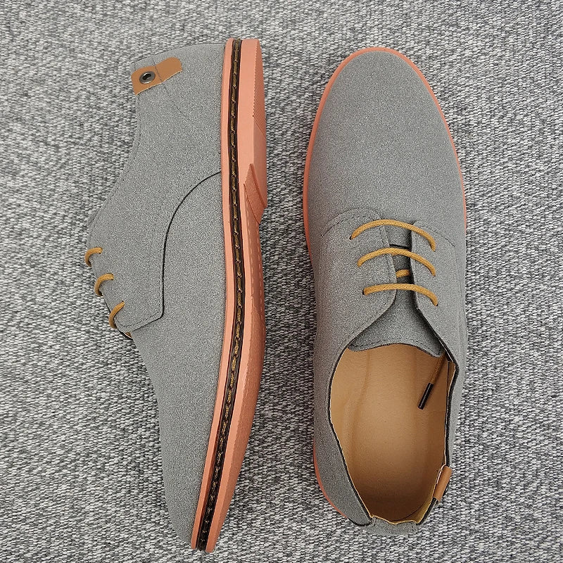 Men’s Suede Leather Dress Shoes – Classic Casual Oxfords, Comfortable Spring Shoes for Men