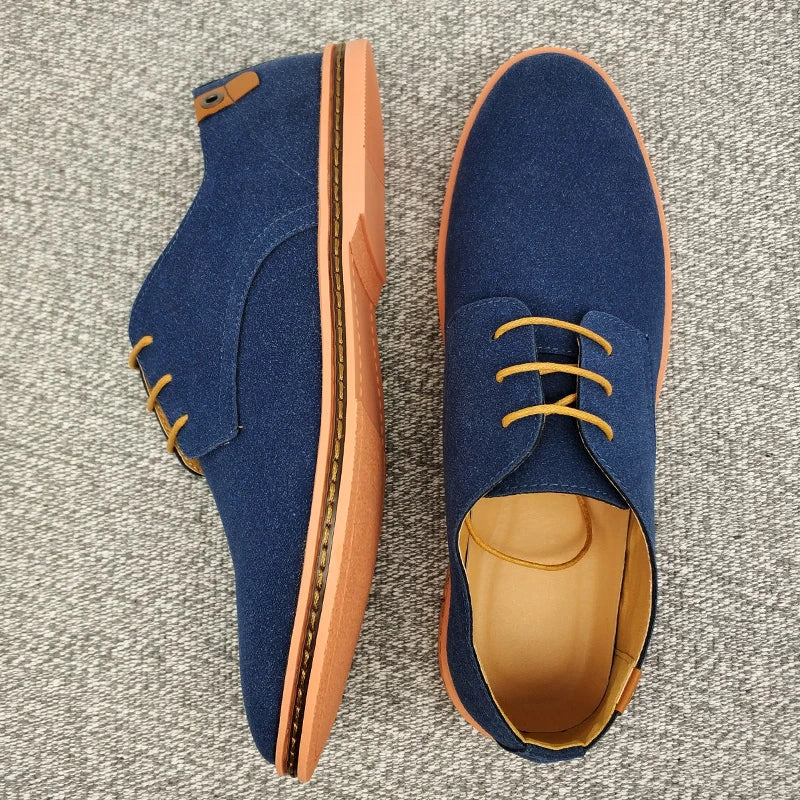 Men’s Suede Leather Dress Shoes – Classic Casual Oxfords, Comfortable Spring Shoes for Men