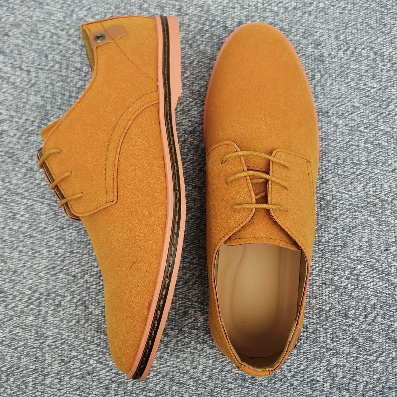 Men’s Suede Leather Dress Shoes – Classic Casual Oxfords, Comfortable Spring Shoes for Men