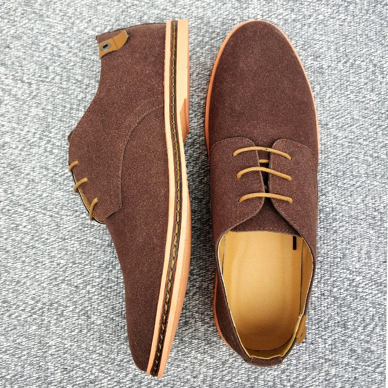 Men’s Suede Leather Dress Shoes – Classic Casual Oxfords, Comfortable Spring Shoes for Men