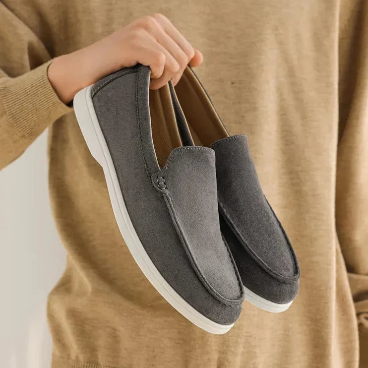 Men’s Suede Leather Loafers – Classic British-Style Casual Shoes, Lightweight Soft Slip-On Moccasins for Driving