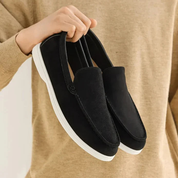 Men’s Suede Leather Loafers – Classic British-Style Casual Shoes, Lightweight Soft Slip-On Moccasins for Driving
