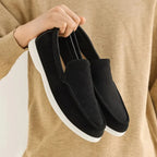Men’s Suede Leather Loafers – Classic British-Style Casual Shoes, Lightweight Soft Slip-On Moccasins for Driving