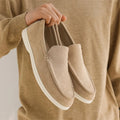 Men’s Suede Leather Loafers – Classic British-Style Casual Shoes, Lightweight Soft Slip-On Moccasins for Driving