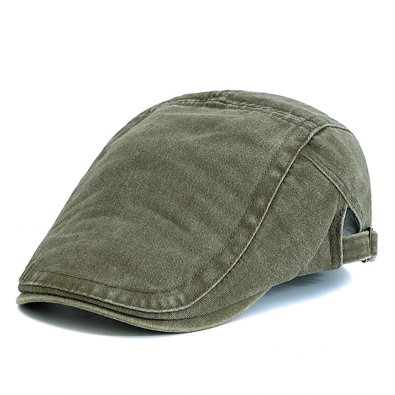 Men’s Summer Cotton Beret – Casual Solid Color Outdoor Sun Hat
