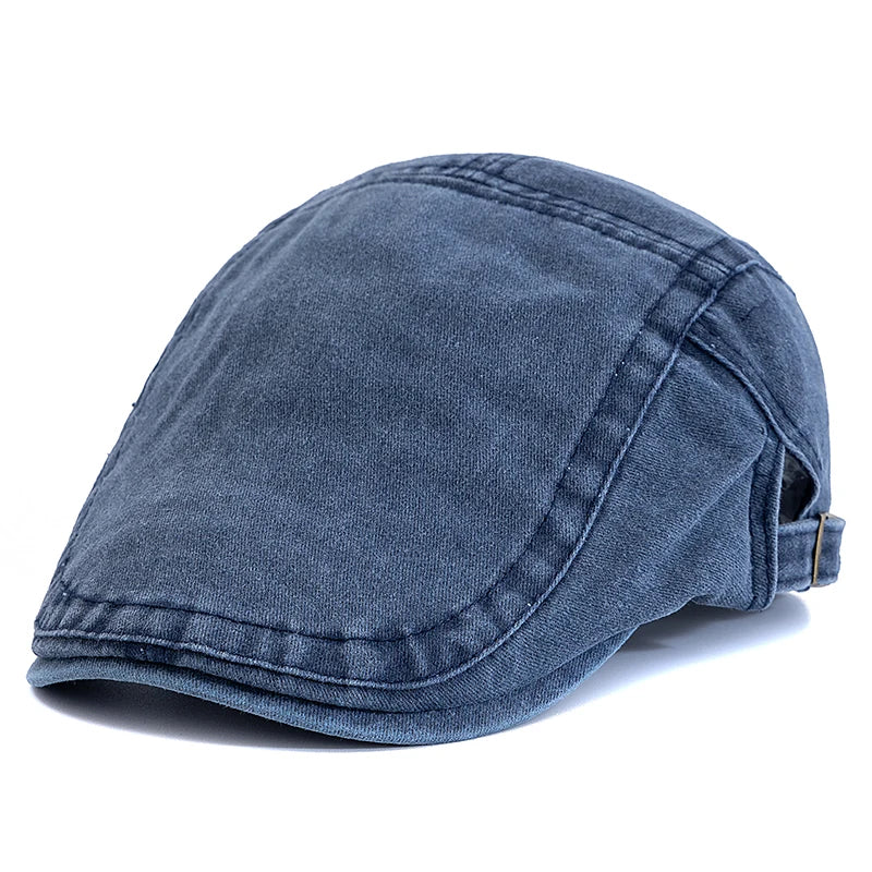 Men’s Summer Cotton Beret – Casual Solid Color Outdoor Sun Hat