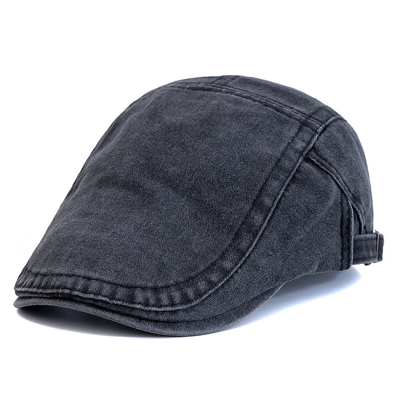 Men’s Summer Cotton Beret – Casual Solid Color Outdoor Sun Hat