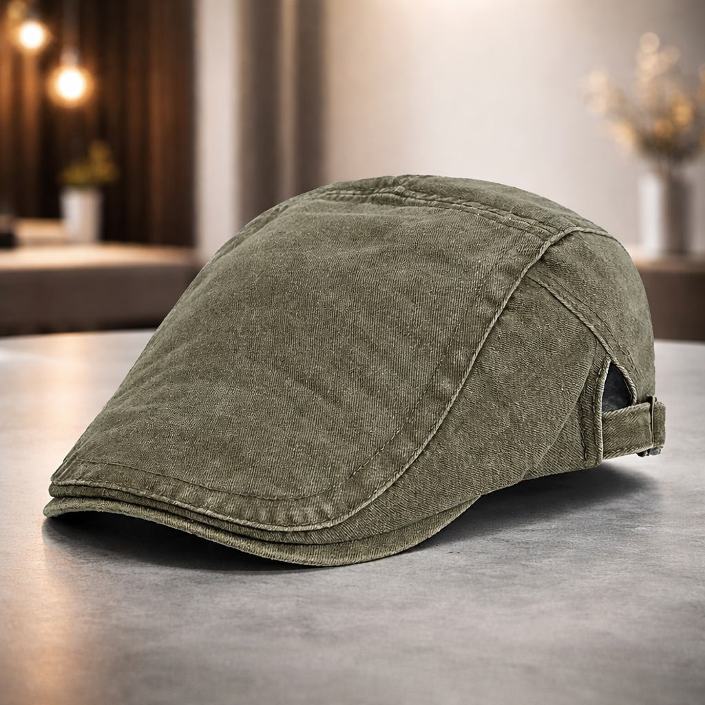 Men’s Summer Cotton Beret – Casual Solid Color Outdoor Sun Hat
