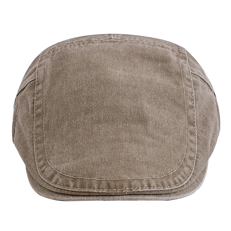 Men’s Summer Cotton Beret – Casual Solid Color Outdoor Sun Hat