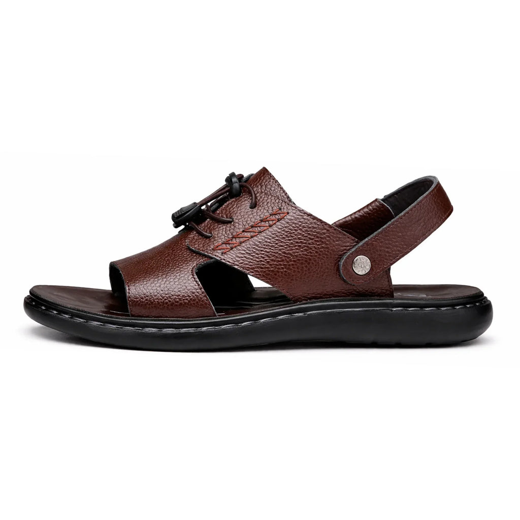 Leather Summer Sandals – Comfortable Non-Slip Slip-On Casual Style