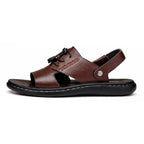 Leather Summer Sandals – Comfortable Non-Slip Slip-On Casual Style